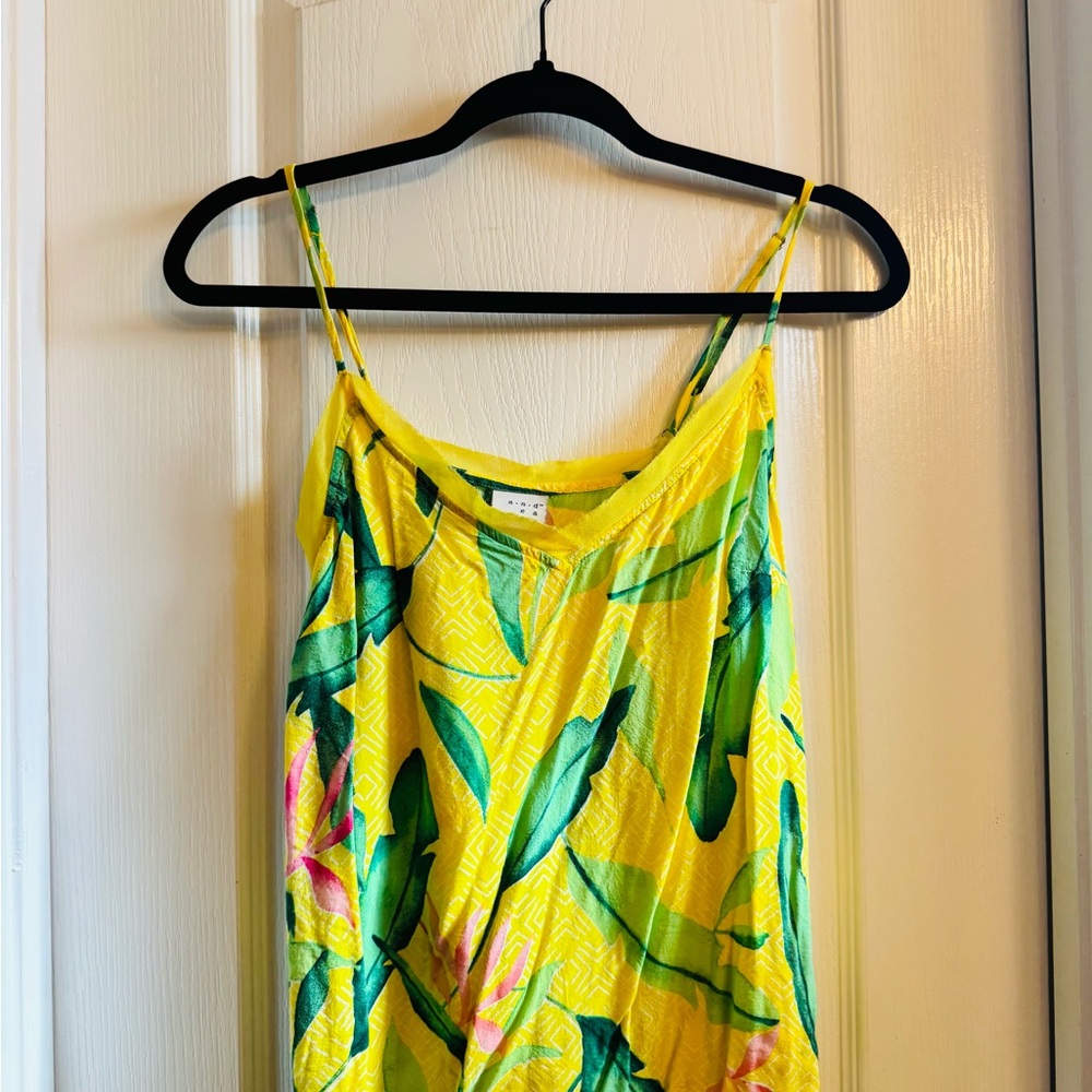 Yellow and Green Tropical Dress